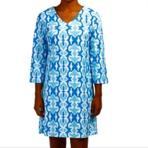 Jude Connally Lexi Dress XL “Geo Fleur Seafoam”